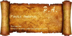 Pautz Ambrus névjegykártya
